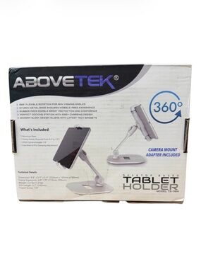 Silver Tablet Holder – Desktop Adjustable Stand